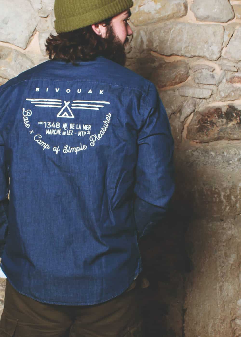 Chemise denim bleue indigo pour homme