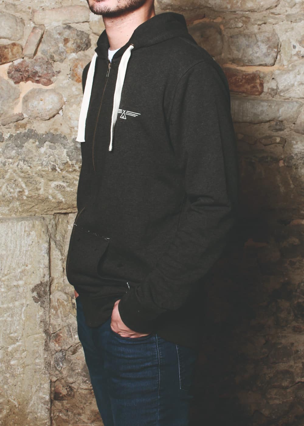 Veste zippée à capuche en coton